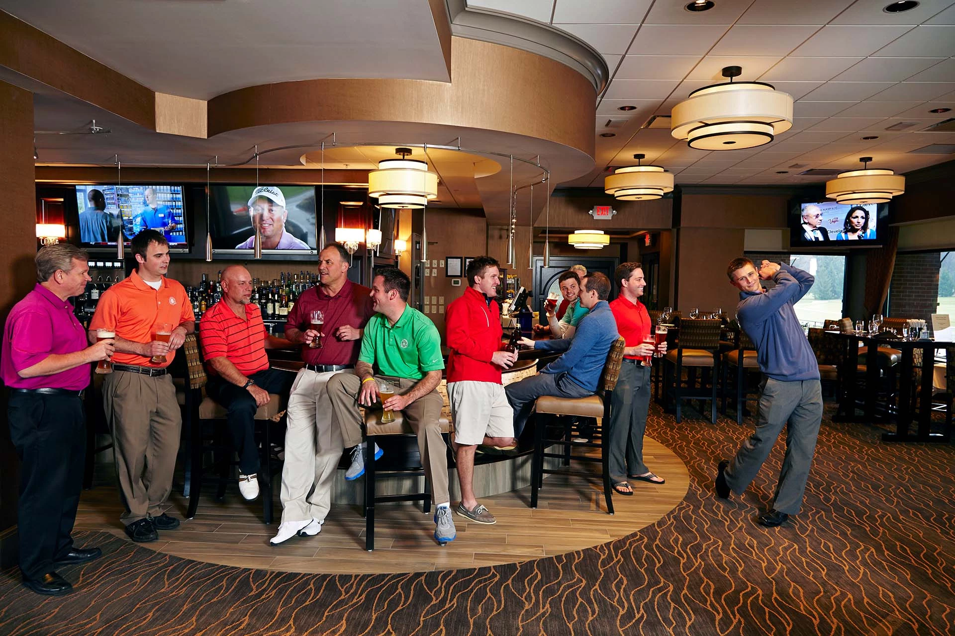 Firestone Social members gathered at bar