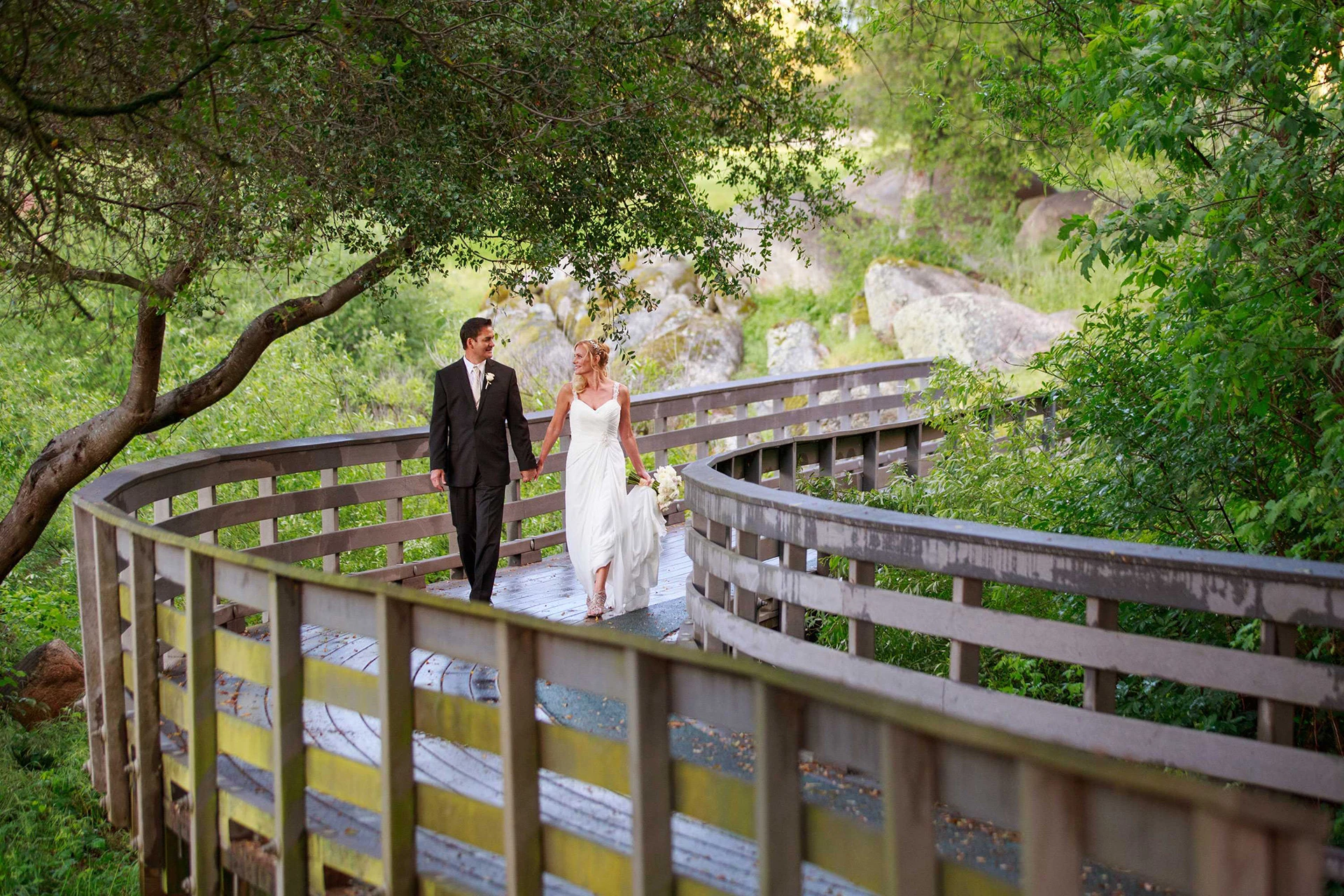 Granite Bay Golf Club - Bride and Groom on bridge