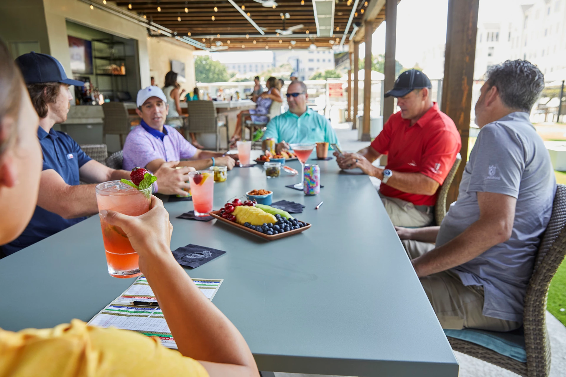 Stonebriar Country Club - Golfers on Patio Bar