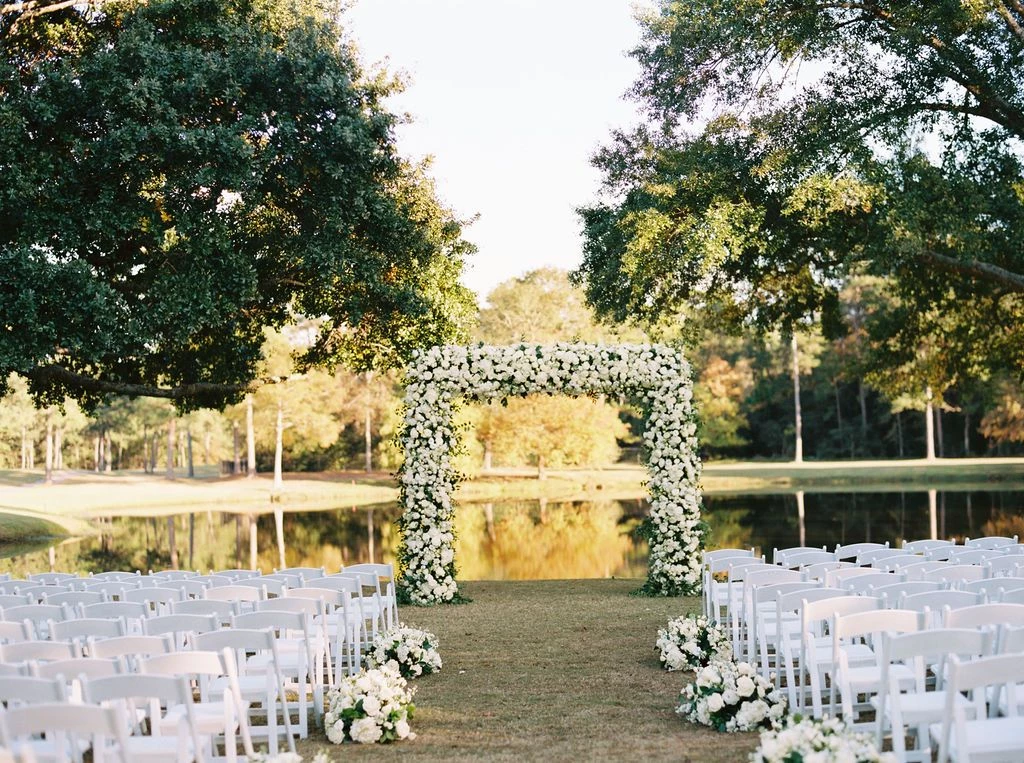 wedding overlooking Woodlands golf course